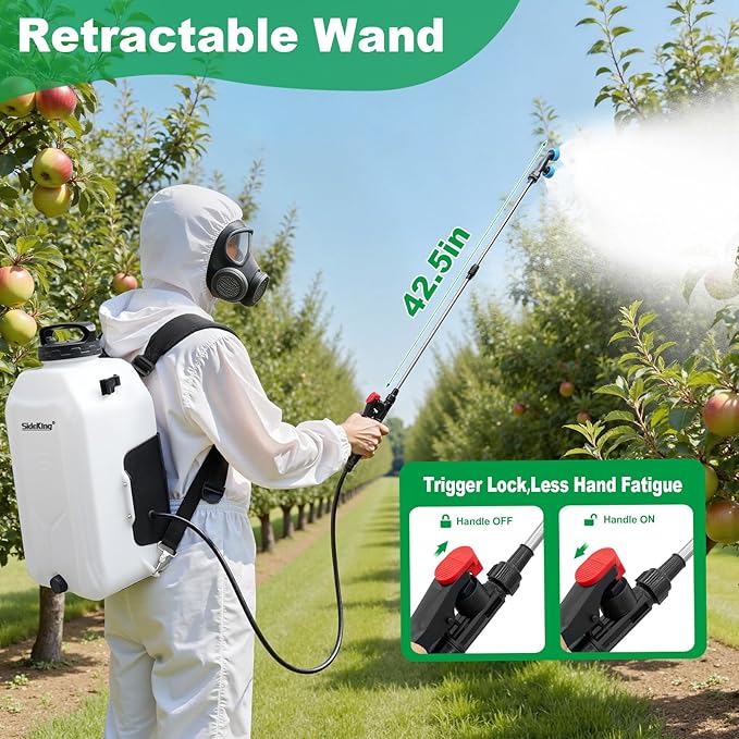 4.2 Gallon Backpack Sprayer Battery Powered, 100 PSI Electric Garden Sprayer Compatible with Makita 12V Battery, Weed Sprayer with Telescopic Wand & 4 Nozzles for Lawn, Yard & Pest Control