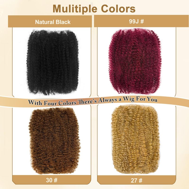 Paraglame Afro Kinky Bulk Human Hair Natural Black Afro Kinky-Curly Human Hair Bulk For Mini Twist Raw Virgin Texture 8 Inch Unprocessed Extension for Braiding(2Bundles, 8 Inch)
