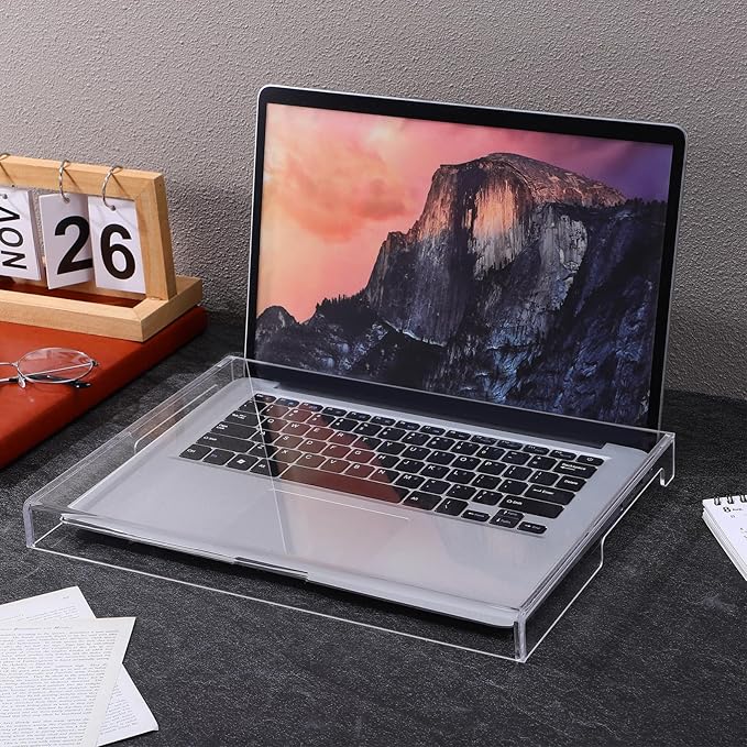 UKCOCO Transparent Acrylic Keyboard Protector Cover Waterproof Dust Hood for 13.77 X 9.84 Inch Laptop and Desktop Keyboard Accessories