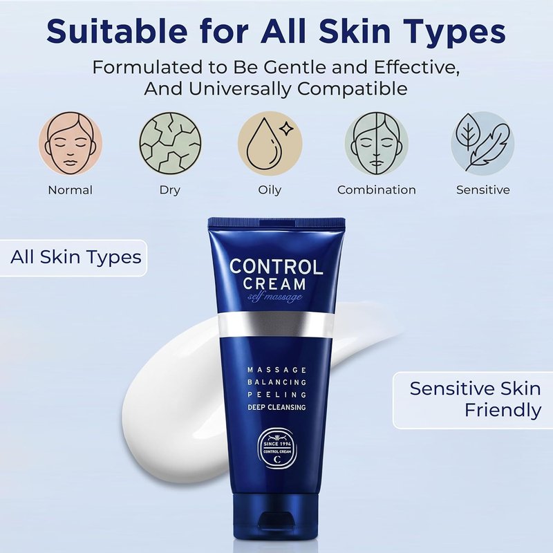 Korean Face & Body Control Cream - Gentle Exfoliation, Deep Hydration, Smooth Skin | 5.07 oz