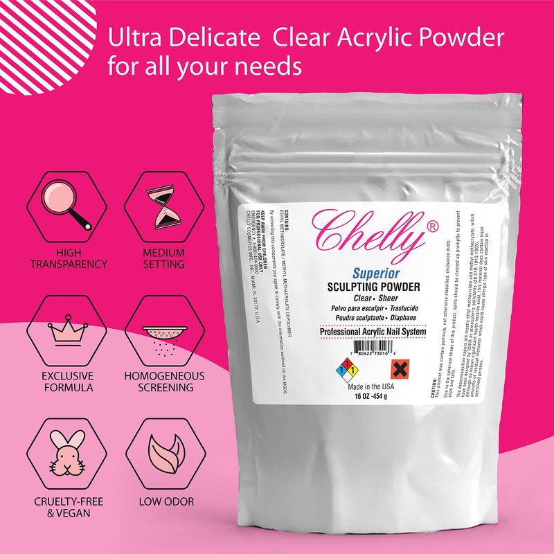 YSSER Chelly Superior Sculpting Powder Clear Blush Pink Medium Pink 16 oz