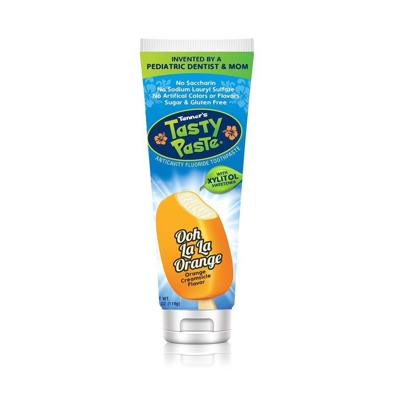 Tanner's Tasty Paste Ooh La La Orange - Anticavity Fluoride Children’s Toothpaste/Great Tasting, Safe, and Effective Orange Flavored Toothpaste for Kids (4.2 oz.)