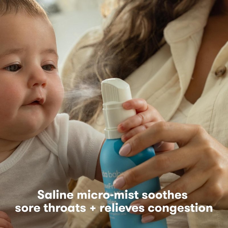 Frida Baby Saline Mist Nasal Inhaler - Decongestant Spray for Kids | Soothes Stuffy Nose & Sore Throat
