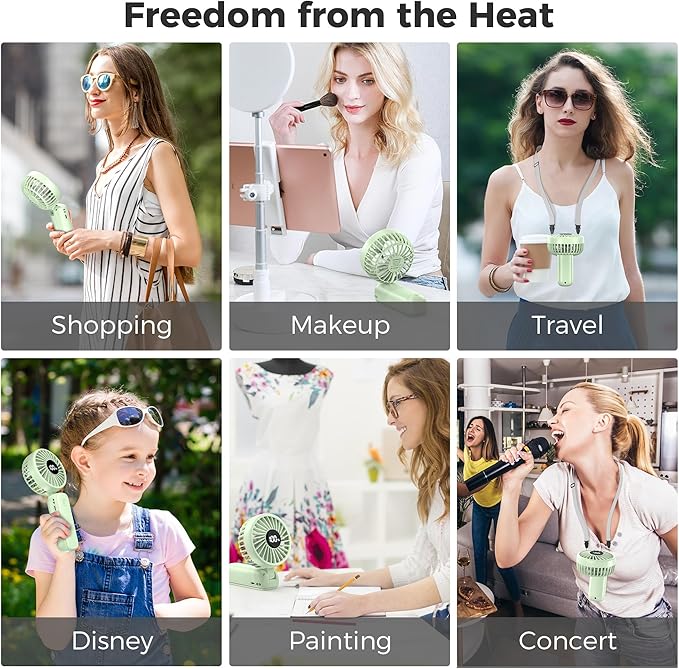 Handheld Fan Foldable, 5000mAh Rechargeable Hand Fans with Powerful Cooling, 4 Speeds, LED Display, Portable Fan for Travel,Concerts,Makeup,Lash,Outdoor Events,Gifts Women