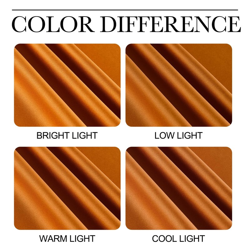 NICETOWN Room Darkening Cafe Satin Curtains for Small Windows, 42" Wide by 84" Long, 2 Panels, Orange, Grommet Privacy Faux Silk Blackout Drapes for Bedroom