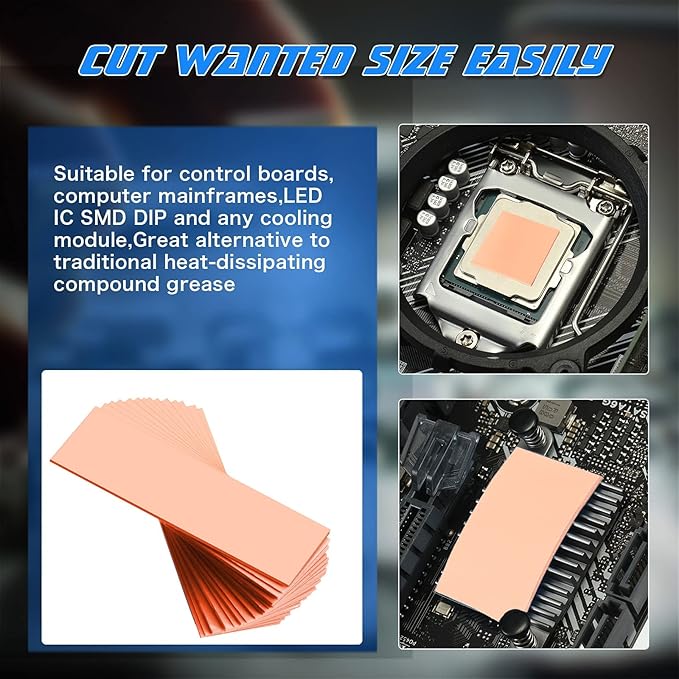 Outus 30 Pieces 2.6 x 0.8 Inch Silicone Thermal Pad Reusable Thermal Conductive Silicone Pad Each Thick for Gpu Heatsink CPU Chip Heat Conduction or LED Heat Conduction (Nude Color)