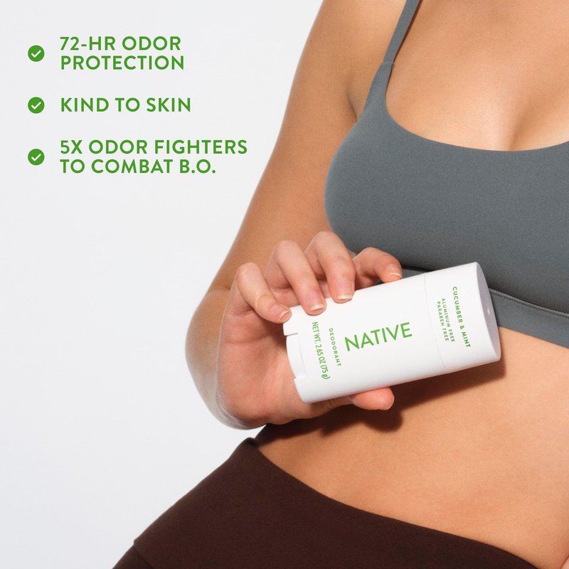 Native Sensitive Deodorant Contains Naturally Derived Ingredients, 72 Hour Odor Control | Deodorant for Women & Men, Aluminum Free with Baking Soda, Coconut Oil and Shea Butter, Cucumber & Mint