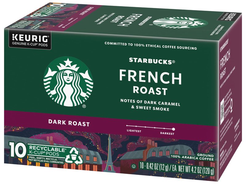 Starbucks Coffee K-Cup Pods, French Roast, Dark Roast Ground Coffee K-Cups for Keurig Brewers, 100% Arabica Coffee, 10 CT K-Cup Pods/Box (Pack of 3 Boxes)