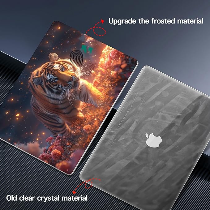 Lepeoac Case for MacBook Pro 16 inch Case 2026-2021 | M5 A3429 A3428 M4 M3 M2 M1 Pro/Max | Protective Hard Shell Laptop Cover with Screen Protector & Keyboard Cover | Dream Tiger