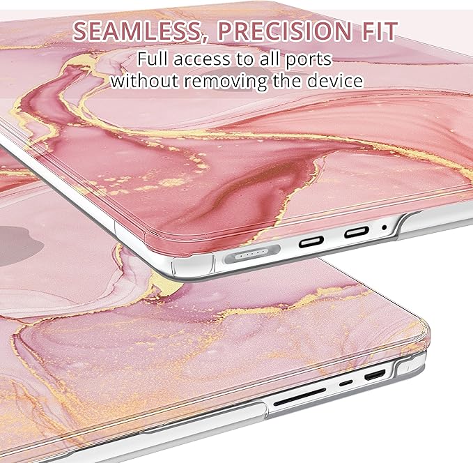 B BELK Compatible with MacBook Pro 14 inch Case M5 2026-2021 M4 M3 M2 M1 A3426 A3427 A3434 A3112 A3185 A3401 A2918 A2992 A2779 A2442, Plastic Hard Shell+Keyboard Cover+Screen Protector, Pink Marble