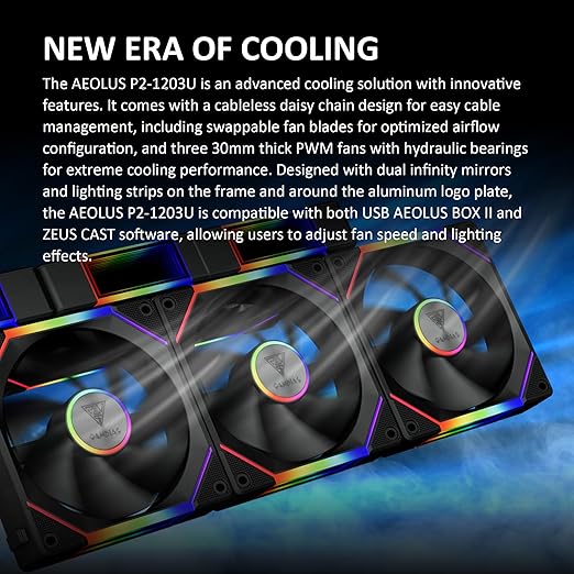 GAMDIAS 3 Pack 120mm Case Fan & 3 Reverse Blades & 1 USB Hub, ARGB PWM PC Fans with RGB Motherboards Sync, Daisy Chain via Cable Management, 30mm Thickness Case Fans with 75CFM Airflow with 2400RPM