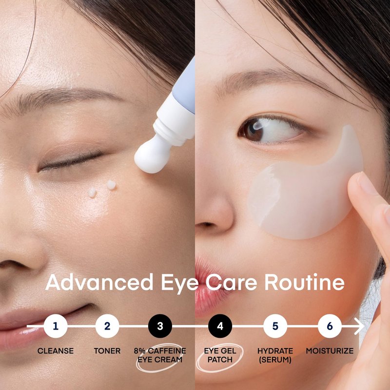TEREZ & HONOR 8% Caffeine Eye Cream with SLIMEXIR™ & Korean Herbal Blend – Dermatologist Tested Formula for Dark Circles, Puffiness, Eye Bags & Wrinkles with Gua Sha Applicator, 0.67 fl oz