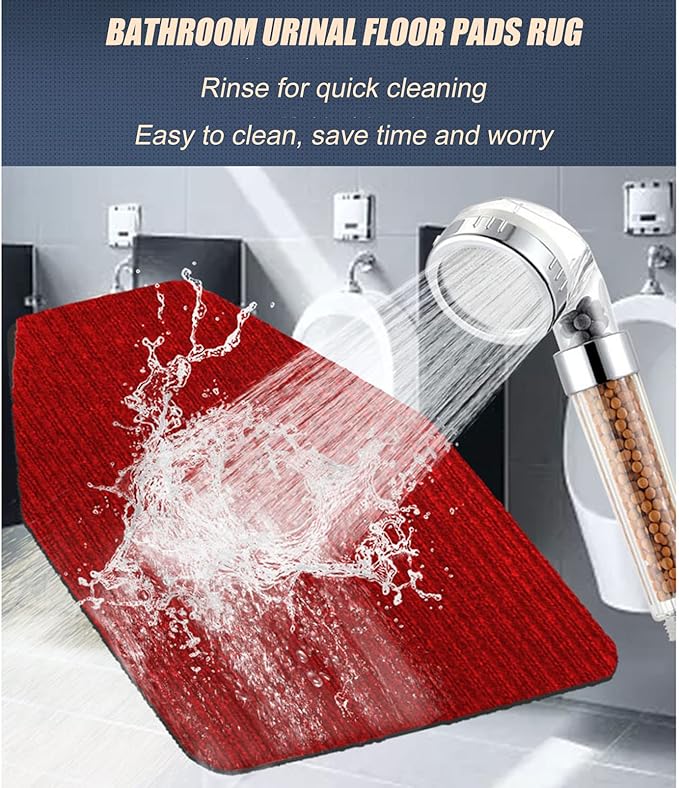 Restroom Non-Slip Urinal Floor Mats, Water Absorption Urinal Mat Bathroom Urinal Floor Pads, Reusable/Washable Toilet Floor Mat, Commercial and Residential Floor Protection Urinal Pee Pad