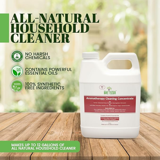Naeterra Multi-Surface Concentrate – Botanical Aromatherapy Household Cleaner - No Synthetic Anything 32 oz – Non-Toxic & Safe for Pets and Children