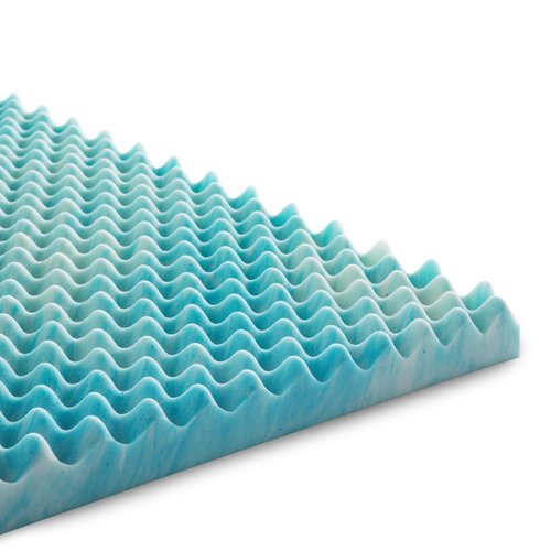 Linenspa 2 Inch Gel Memory Foam Mattress Topper – Egg Crate Style, Reversible for two feels – Promotes Airflow & Relieves Pressure Points – King