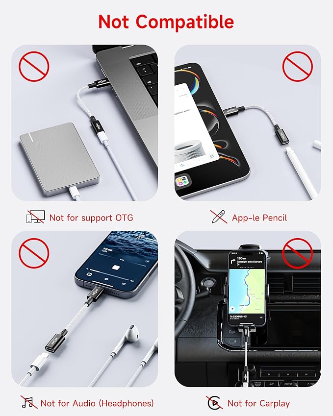 2 Pack Lightning to USB C Adapter, Fast Charging & Data Sync Adapter for iPhone 17 16 15 Pro Max Plus to USB-C, Compatible with Samsung S25/S24/S23, Not for Audio/OTG (Black)
