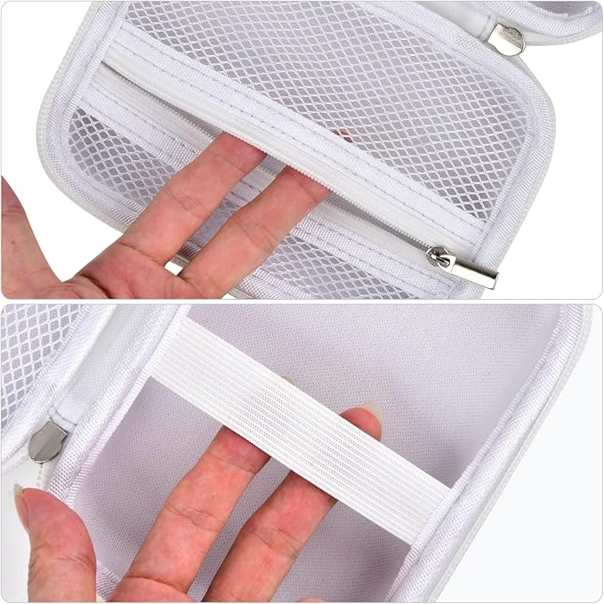 PAIYULE Hard Carrying Case for Phomemo D30 D35 Label Maker, Label Printer Case for Nelko P21, for NIIMBOT D110 D11, for Marklife P11 P12, for SUPVAN E10 Storage Bag with Mesh Pocket(White)
