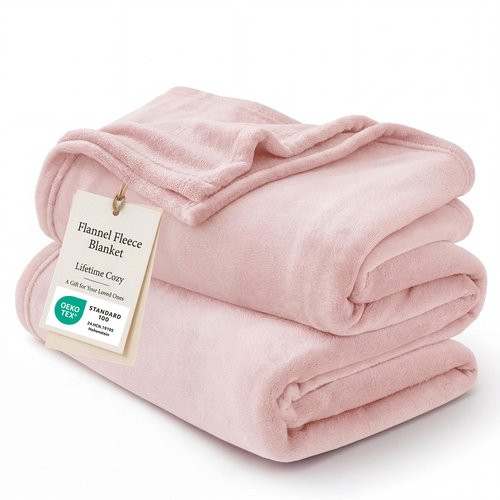 Bedsure GentleSoft Fleece Blanket Twin Size Pink - 300GSM Lightweight Plush Fuzzy Cozy Soft Warm Blanket for Bed, Sofa, Couch, Travel, Camping, 60x80 inches
