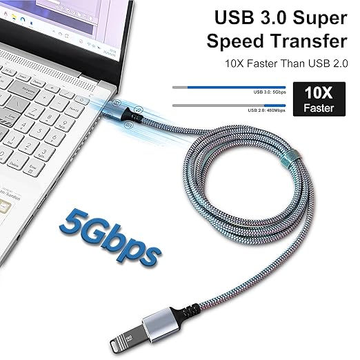 Tan QY USB 3.0 Extension Cable 24.6Ft/7.5M, USB 3.0 High Speed Extender Cord Type A Male to A Female for PlayStation, USB Flash Drive, Hard Drive, Card Reader,Scanner,Printer (Silver, 24.6Ft)