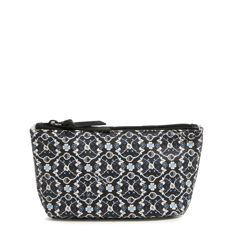 Every Day Small Pouch Makeup Organizer Bag, Charcoal Vines