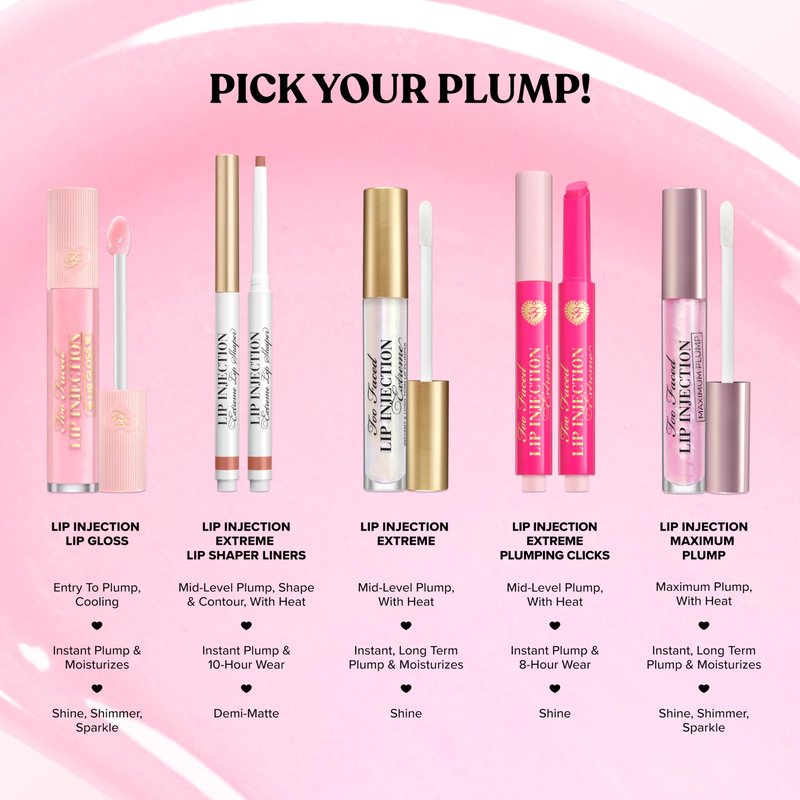 Too Faced Lip Injection Maximum Plump Extra Strength Lip Plumper Gloss | Hydrating, Volumizing, + Plumping, 0.14 Fl Oz, Yummy Bear