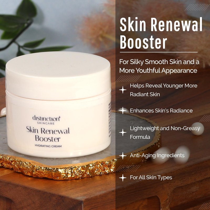 Distinction Skin Renewal Booster – Hydrating Face Moisturizer – Anti Aging Cream for Fine Lines & Wrinkles – Hydrates, Softens & Boosts Radiance – Daily Facial Cream for All Skin Types – 1 Oz