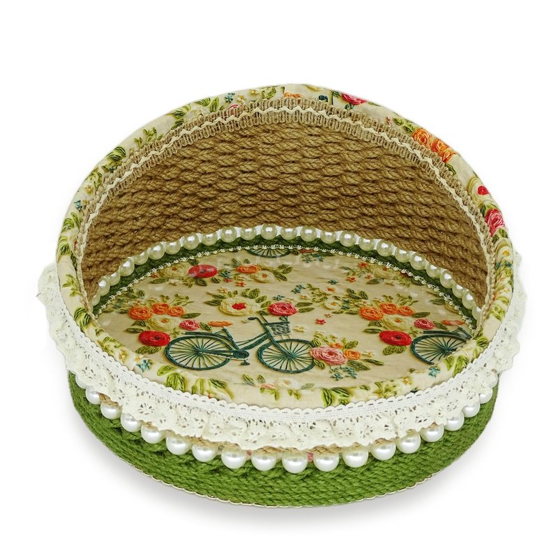 Zenpeace Hand-Woven Basket, It Can be Used for Cosmetics Storage, Perfume Storage, Lotion Storage, Cosmetics Organization and Multi-scene Decoration