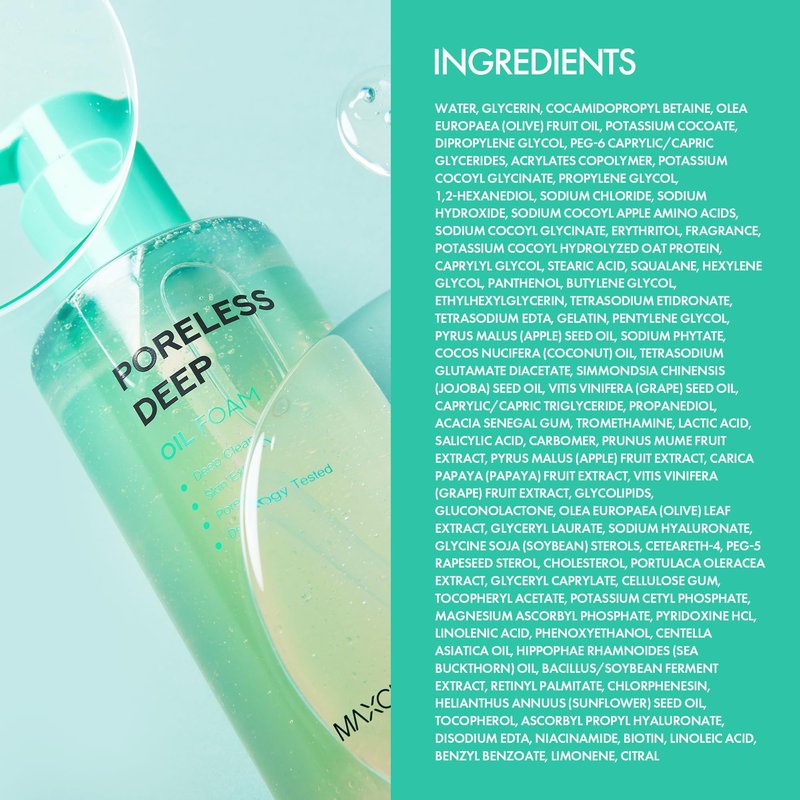 MAXCLINIC Poreless Deep Oil Foam Cleanser - Oil to Foam Face Wash Cleanser w/AHA BHA PHA, Hyaluronic Acid, and 6 Botanical Oils for Pore Care & Daily Makeup Cleansing - Korean Skincare (3.72 fl oz)