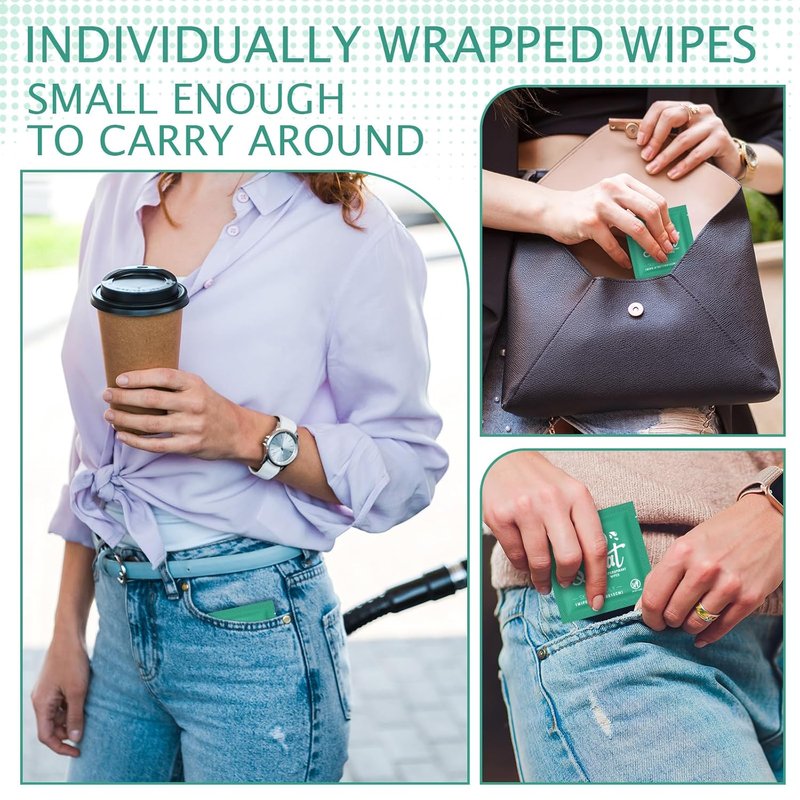 Timgle Mini Travel Deodorant Wipes - 150 Individually Wrapped Antiperspirant Wipes for Men, Women & Teens | Fresh Scent