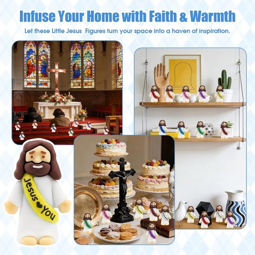 Little Jesus | 120 Mini Figurines Set - Cute Baby Jesus Pocket Gifts for Easter & Baptism