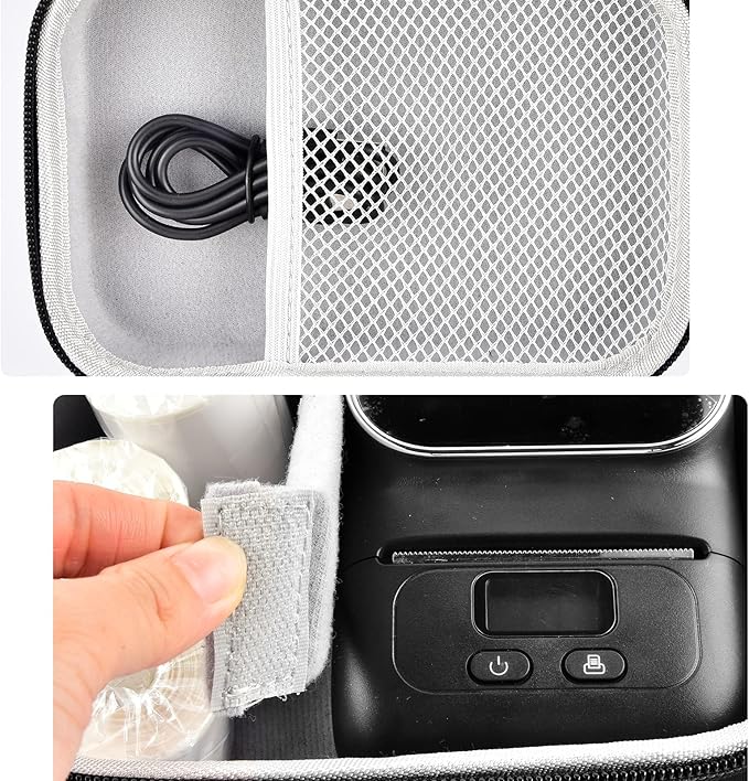 Boobowl Case Compatible with Phomemo M110 Label Maker - Portable Mini Bluetooth Thermal Label Maker Carrying Storage Bag for Printer Labels, USB Cable and Accessories Black (Box Only)