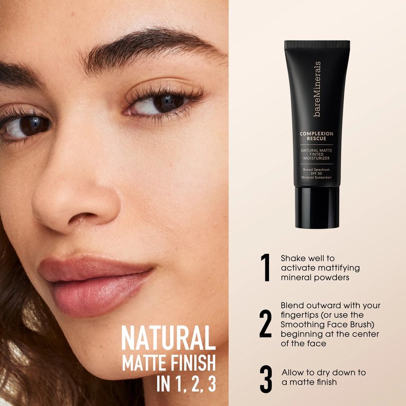 Complexion Rescue Natural Matte Tinted Moisturizer, Vanilla 02, Vegan, Cruelty-Free & Dermatologist-Tested
