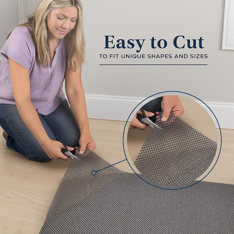 Veken Rug Gripper Pad for Hardwood Floors, Non Slip 2x4 Ft Rug Pads for Area Rugs, Thick Dark Grey Rug Grippers for Tile Floors, Under Carpet Anti Skid Mat, Keep Your Rugs Safe and in Place