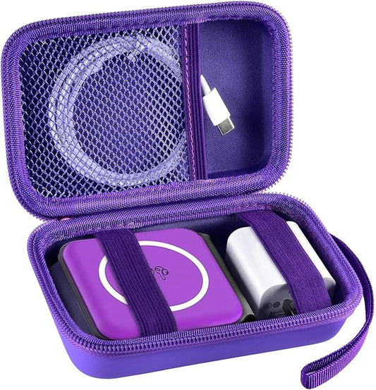 ANKHOH Travel Case for UCOMX for Nano/for Iseyyox/for LISEN/for RTOPS 3 in 1 Wireless Charger, Foldable Magnetic Charging Station Storage Holder Bag for Fast Charge Pad Cable Purple-Box Only