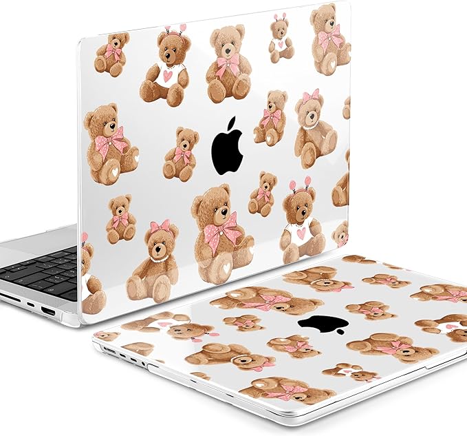 DONGKE Compatible with MacBook Pro 16 Inch Case (2026-2021 Release, M5 M4 M3 M2 M1 Pro/Max Chip), Plastic Hard Shell Cover with Keyboard Cover & Screen Protector for MacBook Pro 16", Cartoon Bears