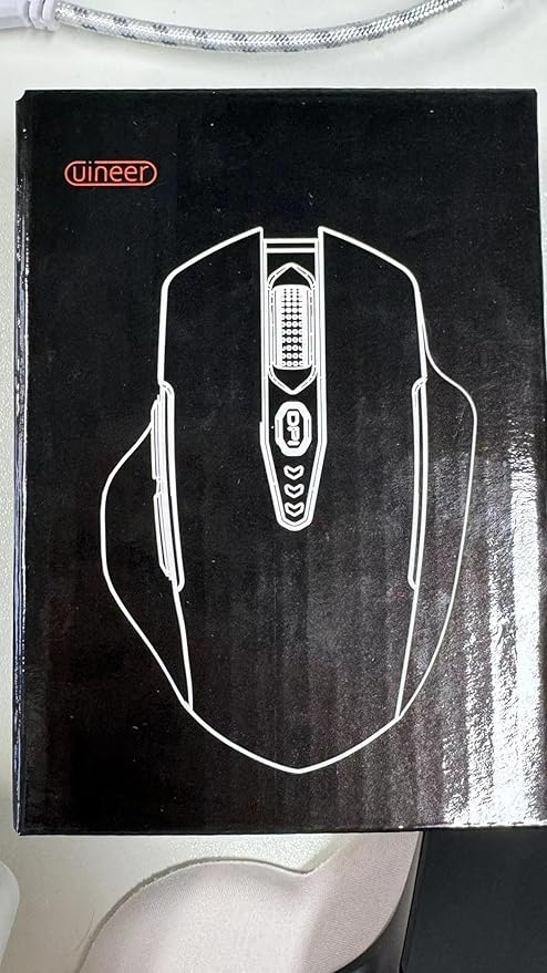 Uineer Wireless Mouse,Upgraded 2.4GHz Rechargeable (Battery Level Visible) Ergonomic Computer Mouse,4 Levels DPI, Wireless Mice for Laptop Computer(Yellow)