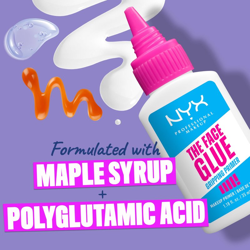 NYX PROFESSIONAL MAKEUP The Face Glue Gripping Primer, Hydrating Makeup Primer with Up To 24HR Wear, Vegan & Cruelty Free