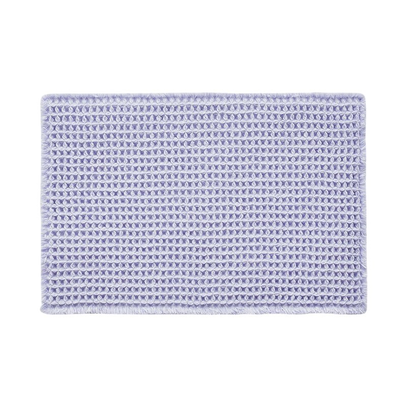 TYUU Waffle Bath Mat, Boho Bathroom Rugs Non Slip Washable Super Absorbent Quick Dry Cute Bath Mat Farmhouse Bathroom Decor, 36''x24'' Lavender Cream