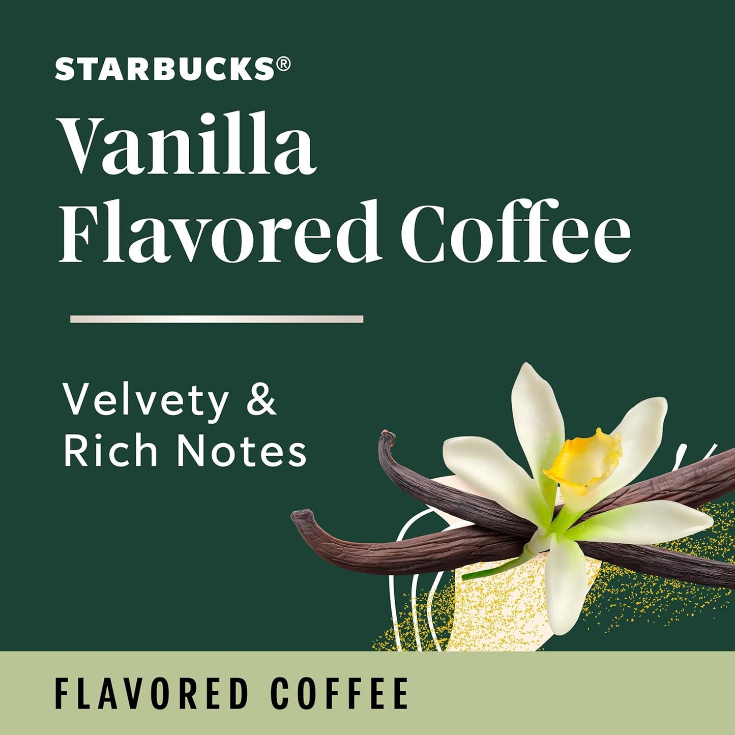 Starbucks Ground Coffee - Vanilla Flavored Hot or Iced Coffee | Six 11 oz Bags