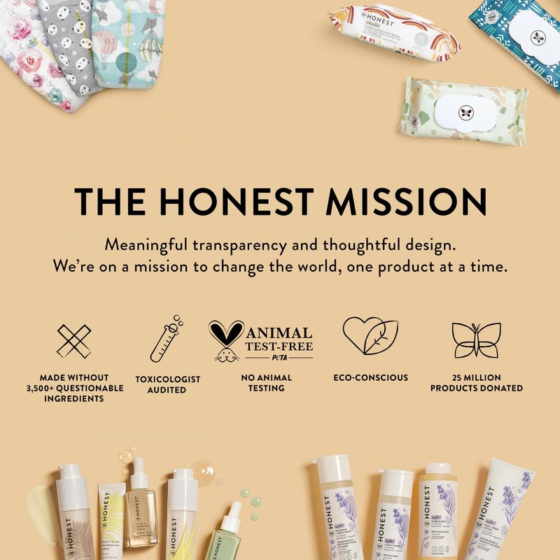 The Honest Company Hypoallergenic Diaper Rash Cream, Moisturizing, Calming Zinc Oxide Ointment, NEA Recognized Cruelty-Free, 2.5 oz