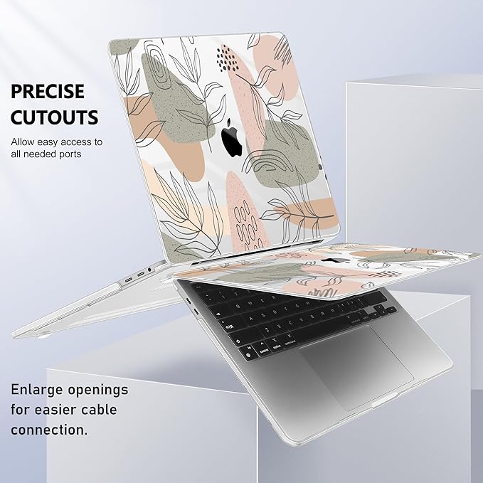 Lepeoac for MacBook Pro 16 inch Case 2019 2020 Release Model A2141, Plastic Hard Shell Cover with Keyboard Cover & Screen Protector for MacBook Pro 16 inch with Touch Bar & Touch ID - Tropical Leaves