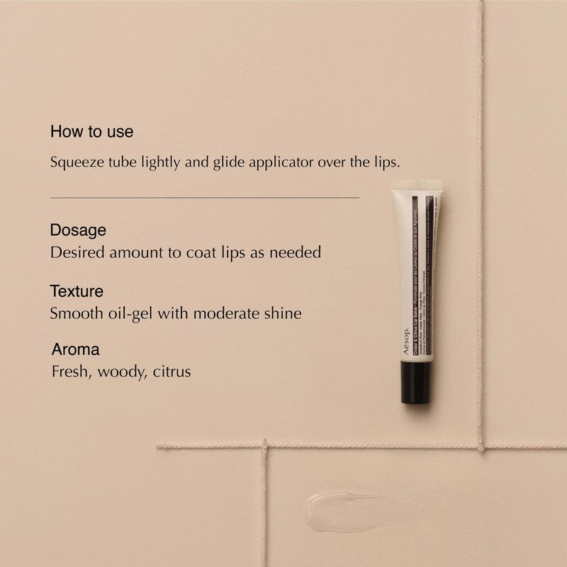 Aesop Cedar & Citrus Lip Balm | Nourishing Lip Treatment for Dry, Chapped Lips | Smooth Oil-Gel Formula | 0.3 fl oz