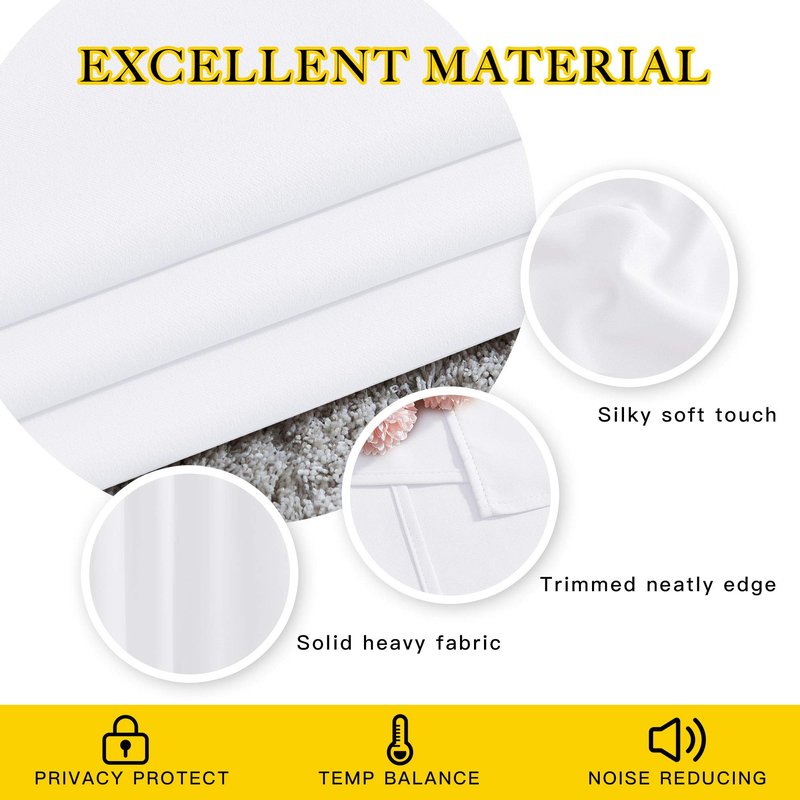 NICETOWN White Room Darkening Curtain Panels - Thermal Insulated Grommet 50% Room Darkening Window Drapes and Curtains for Bedroom/Basement (Set of 2, W37 x L54)