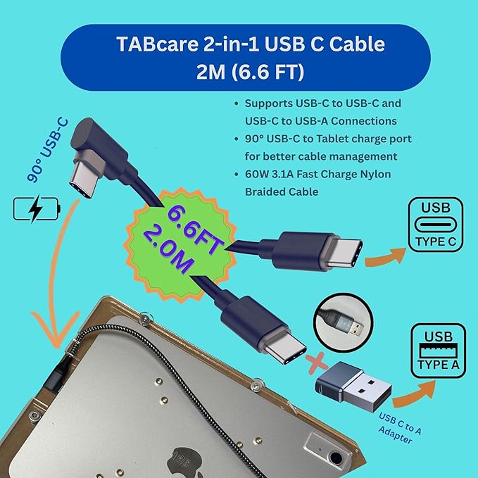 TABcare Anti-Theft Acrylic VESA Enclosure for Apple iPad Pro 11" 2024 M4 2025 M5 with Free Wall Mount Kit & 90-Degree Angle USB C Cable (White)