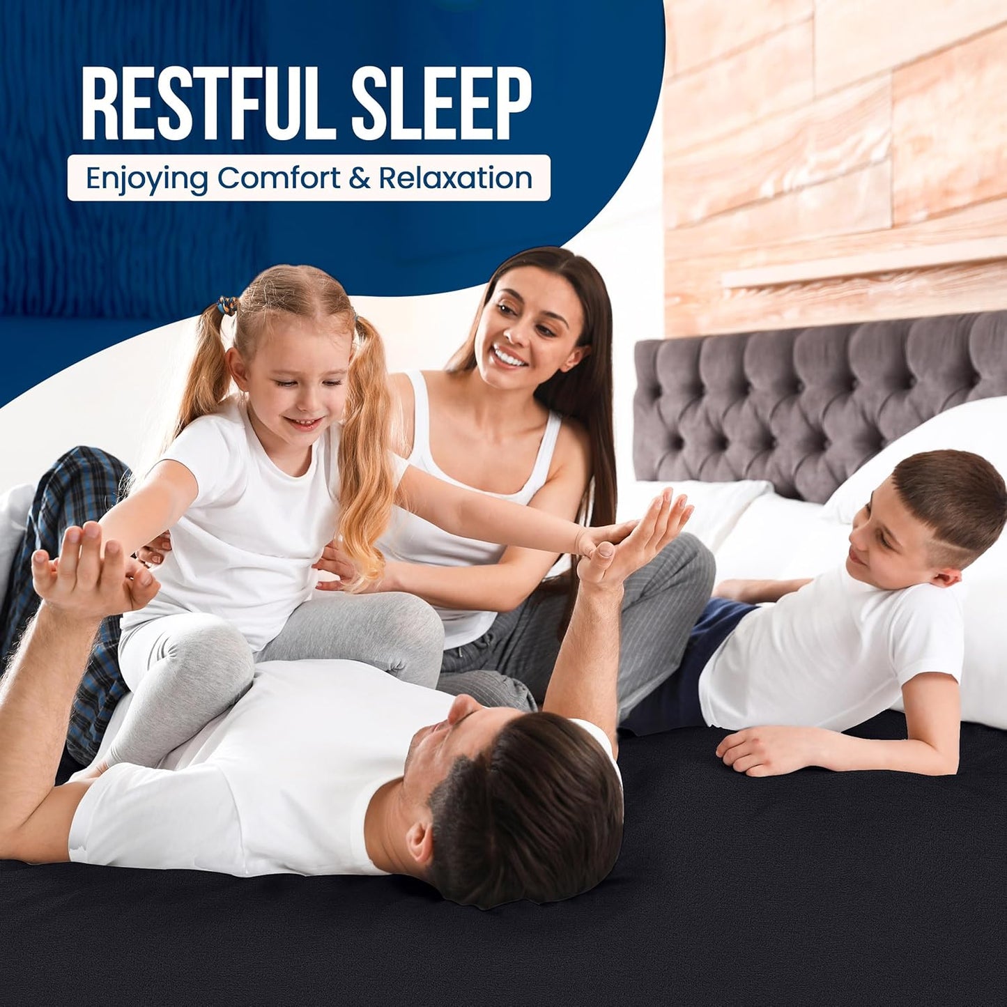 Utopia Bedding Queen Size Mattress Protector - Waterproof Terry Cover with Deep Pockets | Soft & Breathable Black