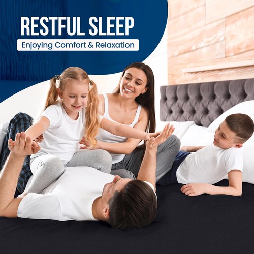 King Size Mattress Protector Waterproof, Premium 200 GSM Terry Mattress Cover, Soft & Breathable Bed Cover, Fitted Sheet Style Stretchable Deep Pockets 17" by Utopia Bedding (Black)