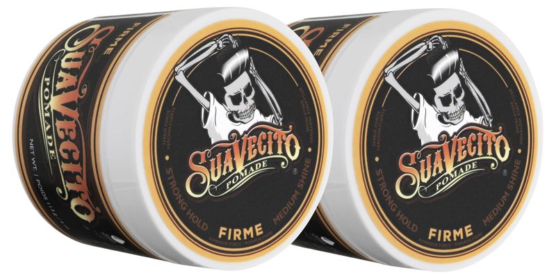 Suavecito Pomade Firme (Strong) Hold 4 oz, 2 Pack - Strong Hold Hair Pomade For Men - Medium Shine Water Based Wax Like Flake Free Hair Gel - Easy To Wash Out - All Day Hold For All Hair Styles