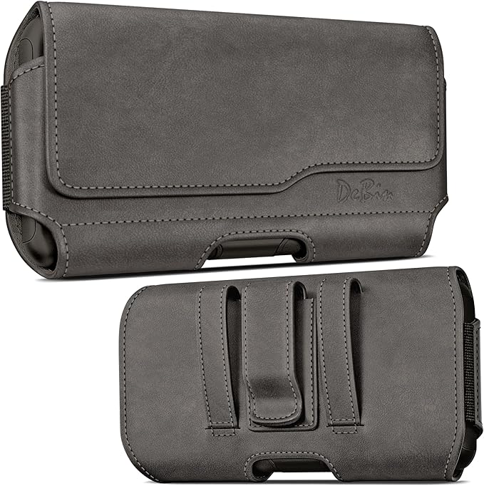 DeBin Case for Samsung Galaxy S26+ Plus 5G S25+ S24+ S23+ S22+ S21+ S20+, S10+ S8+ S9+, Cell Phone Belt Holster Clip Carrying Pouch Holder Cover, Pewter