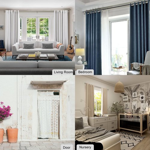 Byondeth Curtain Rods for Windows 16 to 48 or 60 Inches Max Adjustable Length 1 Inch Diameter Window Curtain Rod with Aluminium End Cap, Brushed Nickel