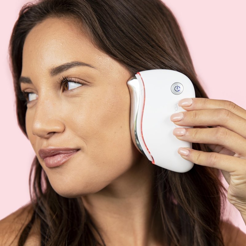 YOUTHLUX ProSculpt Heated Gua Sha Facial Massager – Electric Guasha Tool for Face Sculpting, Relaxation & Skincare | Soothing Vibration Facial Massage Tool with Contoured Design (White)